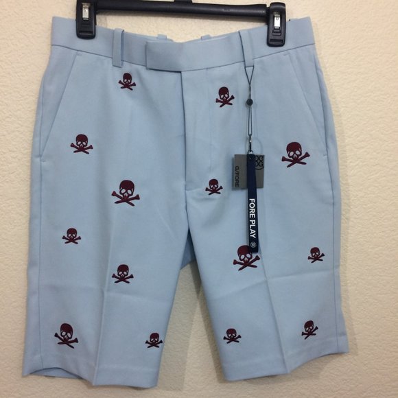 G/FORE Mens Killer Skulls Embroidery Golf Shorts - Picture 3 of 12